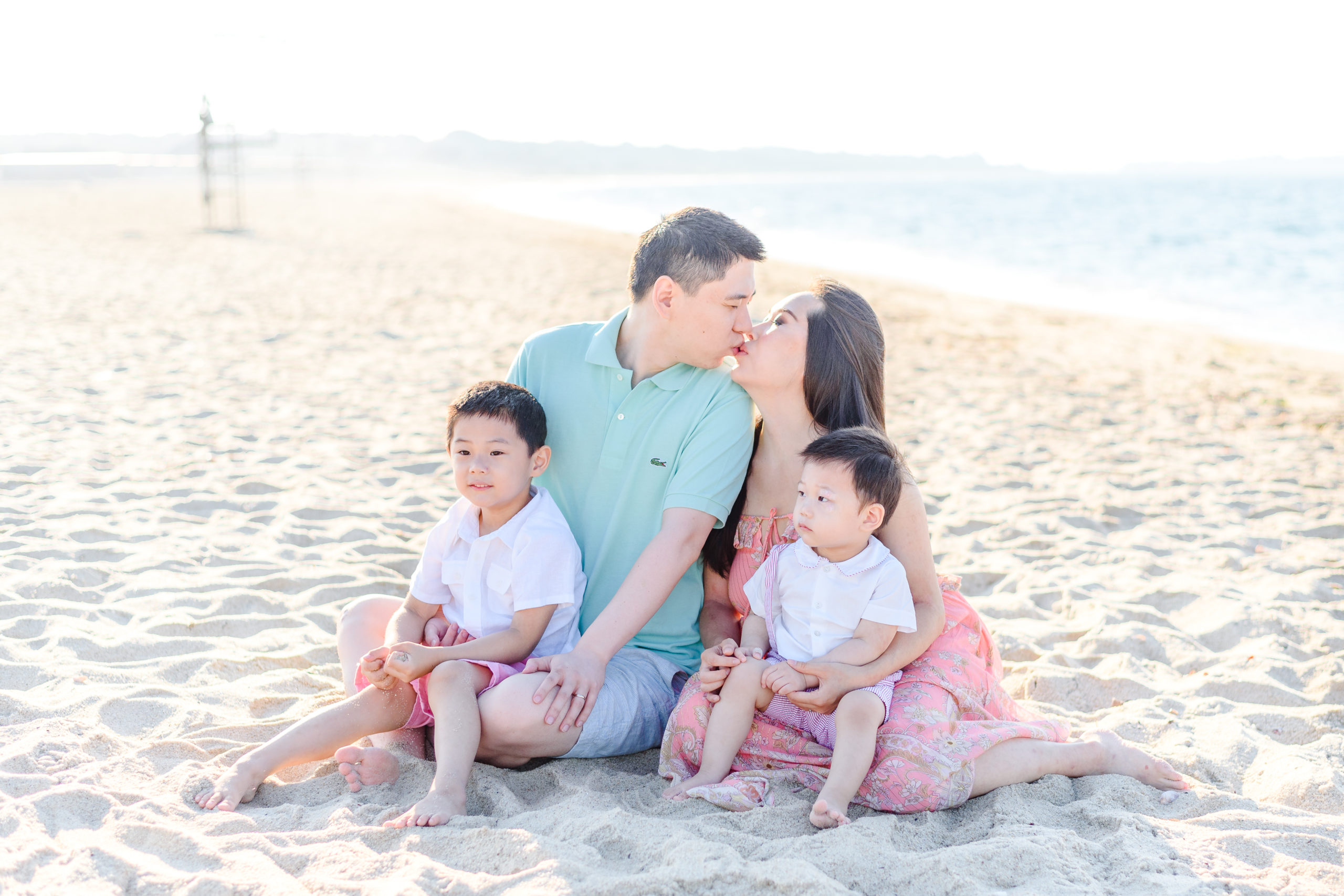 sunrise family photoshoot on cape cod beach