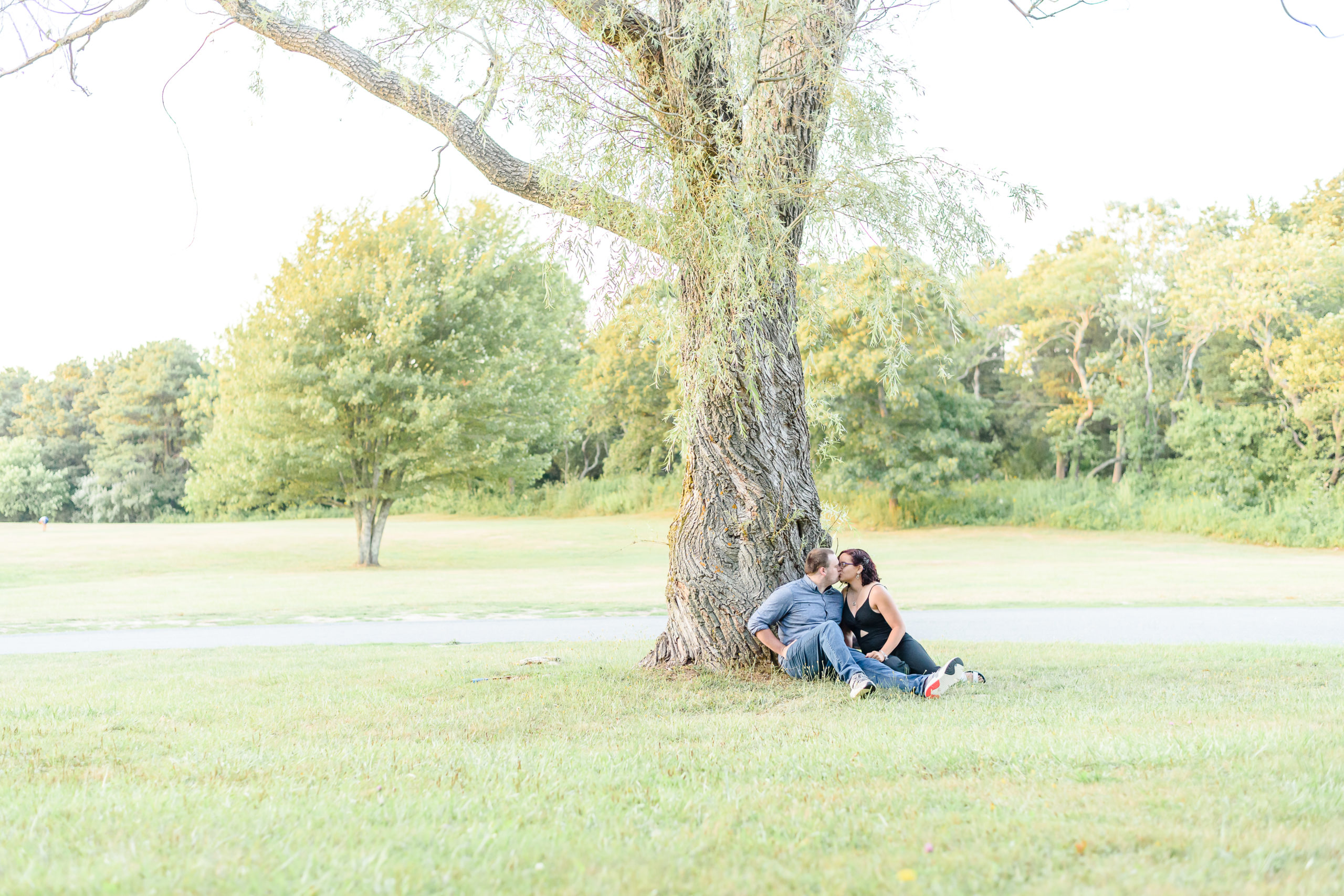 Sunset park engagement photos